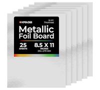 Hygloss 25 Sheets Silver, 8.5 x 11-Inch Products-Tablero de Aluminio metálico pulgadas-Plata-25 Unidades para Artes y Manualidades, Actividades en el Aula y Artistas, Papel, Plateado