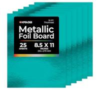 Hygloss Hojas de Papel de Aluminio metálico para Artes y Manualidades, Actividades de Aula y creación de Tarjetas, Paquete de 25, 21 x 28 cm, Color Azul