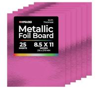 Hygloss Metallic Foil Board Card Stock Sheets Hojas de cartón metálico, Papel, Morado, 8.5 x 11-Inch, 25