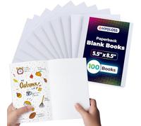 Hygloss Products Libros en blanco para dibujar y escribir, tapa blanda blanca, 14 x 21 cm, paquete de 100