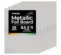 Hygloss Sheets Matte Silver, 8.5 x 11-Inch metálicas de Papel de Aluminio Pulgadas - 25 Hojas - Plata Artes y Manualidades, Actividades de Aula y Artistas, Plateado Mate