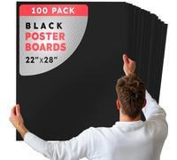 Hygloss Tablero grande de póster de 22 x 28 pulgadas, paquete a granel de 10 puntos de grosor, papel negro para proyectos, presentaciones, exhibiciones, carteles, manualidades, paquete múltiple de 22