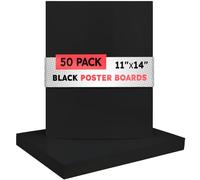 Hygloss Tablero mediano de póster de 11 x 14 pulgadas, 50 unidades, 10 puntos de grosor, papel negro para proyectos, presentaciones, exhibiciones, carteles, manualidades, paquete múltiple de 11 x 14