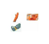 HYGONORM 50x Guantes Desechables Antideslizante - Tarea Pesada Escamas De Pescado Guantes De Nitrilo Sin Látex y Polvo AQL 1.5 Mecánico Químico Industria Lavado Conserje Limpieza