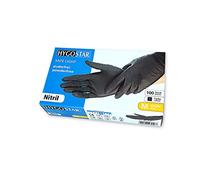 Hygostar Guantes desechables de nitrilo Safe Light, guantes desechables, talla M, 100 unidades por caja, sin polvo, hipoalergénicos, no estériles, color negro