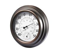 Hygrometer Thermometer - Painted Iron 20cm | Hygrometer, Indoor Outdoor Temperature And Humidity Gauge With Antique Wall Mounted Weather Meter | For Indoor Outdoor Climate Tracking And Daily Use