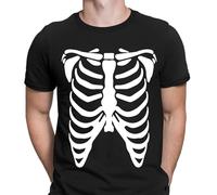HYGV22DCV Skeleton Ribs Halloween Ribcage Bones Horror Scary Funny Mens T-Shirts Black XXL