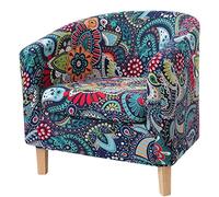 hyha 2 Piezas Estampadas para Silla de bañera con Funda de cojín, Funda elástica extraíble para Silla de Club IKEA Tullsta, Protector de Muebles para Sala de Estar, Azul y Verde