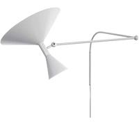 HYHDDM Aplique de pared industrial enchufable con brazo articulado y pantalla giratoria: diseño vintage mediados siglo for la mesita noche del dormitorio(White)