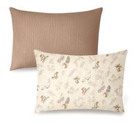 HYHIOTS Fundas de almohada de muselina de algodón, paquete de 2 fundas de almohada para niños, fundas de almohada de viaje para niños pequeños, cierre de sobre, para 33 x 45 cm, 35 x 48 cm, 30 x 40 cm