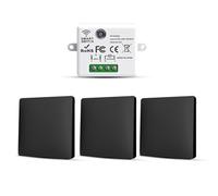 HYHIOTS - Interuptor inalámbrico, 3 interruptores de iluminación inalámbricos, cable va y viene con transmisor y controlador receptor RF433 10 A 240 V (kit de 3 vías)