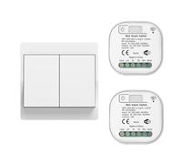 HYHIOTS RF433 - Juego de interruptor de luz inalámbrico, aplicación sin batería, control por voz, interruptor de seguridad del transmisor inalámbrico y controlador de receptor, compatible con Alexa