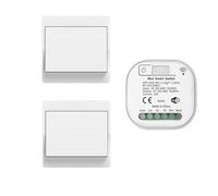 HYHIOTS RF433 - Juego de interruptor de luz inalámbrico, aplicación sin batería, control por voz, interruptor de seguridad del transmisor inalámbrico y controlador de receptor, compatible con Alexa