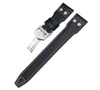 HYHJYMG 20 mm 21 mm 22 mm Fit para IWC Big Pilot IW377714 Spitfire Top Gun Brown Cowhide Strap Genuine Leather Rivet Band