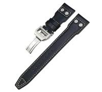 HYHJYMG 20 mm 21 mm 22 mm Fit para IWC Big Pilot IW377714 Spitfire Top Gun Brown Cowhide Strap Genuine Leather Rivet Band