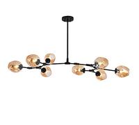 HYHJYMG 6 Artículo de Hierro Industrial Araña de Mediados de Siglo Iluminación Colgante de Techo Ajustable para la Cocina de la Barra del Pasillo, Gris de Humo, 8 lámparas (Azul, 6 Luces)