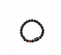 HYHJYMG Accesorios Pulseras para Mujer,Pulseras de Cuentas Ónix Negro Natural Cuentas de Piedra de Ojo de Tigre Rojo Pulsera con Colgante de Tauro Pulsera de Cristal elástica Joyería de Cristal Reiki