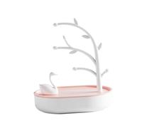 HYHJYMG Adornos de Almacenamiento de Joyas de joyería de Forma de Cisne únicas para Collares de aretes Pulseras de plástico Rosa Ornamentos de Soporte de plástico