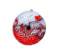 HYHJYMG Collar con Colgante de Jade Rojo Feng Shui Natural para Mujer, Hebilla de Paz y Suerte Colorida para Yoga Genuina