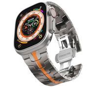 HYHJYMG Correa de acero inoxidable para Ultra 2 Band de 49 mm, 45 mm, 44 mm, 42 mm, correa de metal con cierre plegable para series 9, 8, 7, 6, 5, 4, 3, 2, 1, Ultra/Ultra 2 para hombre, 42/44/45/49mm