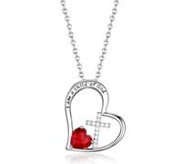 HYHJYMG Joyería Cross para niñas 5a Cz Cz Heart Birthstone S Goddyughina Bautismo Bautismo Regalos para Adolescentes Mujeres de niñas, Joyas de circonía cúbica para niñas