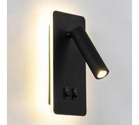 HYHJYMG LED LED Modern de Estar Modern Swining Black Donce Indoor Lectura Flexible Flexible Luz de la Pared Dormitorio Nordic Minimalista Lámpara de Pared Lámpara giratoria de Pared Lámpara de Noche