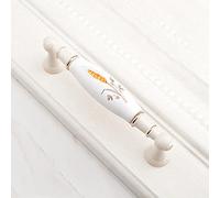 HYHJYMG Manija de cerámica de Flor de Oro Europea, gabinete Simple Moderno, Perilla de Puerta de Armario, Tiradores Antiguos clásicos, herrajes, 702,96 MM DG