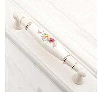 HYHJYMG Manija de cerámica de Flor de Oro Europea, gabinete Simple Moderno, Perilla de Puerta de Armario, Tiradores Antiguos clásicos, herrajes, 702,96 MM DG