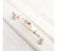 HYHJYMG Manija de cerámica de Flor de Oro Europea, Perilla de Puerta de Armario Simple Moderna, Tiradores Antiguos clásicos, 701,96 MM GP