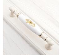 HYHJYMG Manija de cerámica de Flor de Oro Europea, Perilla de Puerta de Armario Simple Moderna, Tiradores Antiguos clásicos, 701,96 MM GP