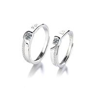 HYHJYMG Metal Sterling Open Dinge Ring Pare Anillo Masculino y Hembra S925 Actividad de Metal esterlina Anillo de Apertura de Apertura Simple Ajuste de Apertura de QIXI para Anillo de Amante,