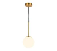 HYHJYMG moderno globo blanco colgante luz media century bola candelabro 1-luz latón metal techo iluminación aliente para el comedor isla de cocina hecho en China