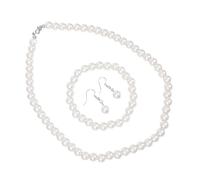HYHJYMG Pendientes de Moda de 1 Set Juego de Joyas de Boda Elegantes para Mujeres con Accesorios Decorativos de Gargantilla para Ropa Diaria y Ocasiones Especiales Diseño de Perlas