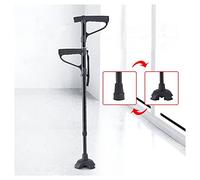 HYHMJ-Bastón Ajustable - Con 360 ° Pivotante Mango Suave Compensado Y Luces LED Unisex Bastón De Caminando, Multiusos Ligero Aleación De Aluminio Antideslizante Antichoque Muleta,Black b