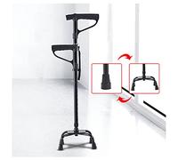 HYHMJ-Bastón Ajustable - Con 360 ° Pivotante Mango Suave Compensado Y Luces LED Unisex Bastón De Caminando, Multiusos Ligero Aleación De Aluminio Antideslizante Antichoque Muleta,Black c