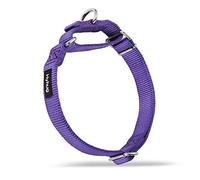 Hyhug Collar de Nailon Resistente para Perros machos y Hembras Grandes, medianos y pequeños, Entrenamiento para Caminar, Uso Diario (Mediano, Ultravioleta)