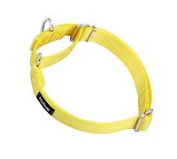 Hyhug Collar de Nailon Resistente para Perros machos y Hembras Grandes, medianos y pequeños, Entrenamiento para Caminar, Uso Diario (Grande, Amarillo iluminador)