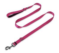 Hyhug Guinzaglio regolabile con Robusto Nylon e manico foderato in Neoprene Super morbido per cani di Taglia Media. (Grande L, Rosa roja)
