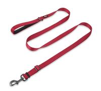 Hyhug Guinzaglio regolabile con Robusto Nylon e manico foderato in Neoprene Super morbido per cani di Taglia Media. (Ajustable Grande L, Rojo)