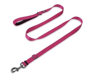 Hyhug Guinzaglio regolabile con Robusto Nylon e manico foderato in Neoprene Super morbido per cani di Taglia Media. (Grande L, Rosa roja)