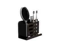 HYHWYD Tubo de almacenamiento multifuncional de aluminio para lavabo, cepillo de dientes y maquinilla de afeitar, estantes de baño montados en la pared (negro, S)