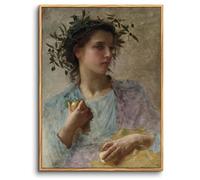 hyidecorart Cuadros Decoracion Dormitorios con Marco Madera, 20x25 cm Vintage Retrato Lienzos Decorativos Pared Salon, Cuadros Pequeños Decoracion Pared Niña Entre Laureles, Clásico Wall Art Comedor