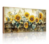 hyidecorart Cuadros Decoracion Salon Modernos Grandes, 50x100 cm Girasol Cuadros Decorativos, Naturales Cuadro en Lienzo con Marcos Adecuado para Dormitorios Pasillos Comedores