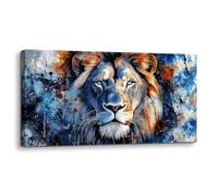 hyidecorart Grandes Cuadros Decoracion Salon Modernos, 50x100 cm Lienzos Decorativos Pared Dormitorios, Laminas Decorativas Pared Mirada Salvaje de un León, Animal Wall Art Comedor Oficina Pasillo