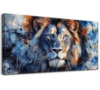 hyidecorart Grandes Cuadros Decoracion Salon Modernos, 73x146 cm XXL Lienzos Decorativos Pared Dormitorios, Laminas Decorativas Pared Mirada Salvaje de un León, Animal Wall Art Comedor Oficina Pasillo