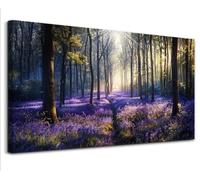hyidecorart Grandes Cuadros Decoracion Salon Modernos, 73x146 cm XXL Lienzos Decorativos Pared Dormitorios, Laminas Decorativas Pared Púrpura Lavanda, Wall Art Comedor Oficina Pasillo Baño