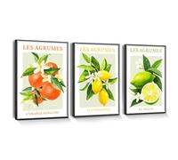 hyidecorart Marco Negro Cuadros Cítricos Decoracion Salon Modernos, Frutas Limón Naranja Sangre Cuadros Decoracion Dormitorios Comedor Oficina Pasillo Cocina y Baño