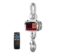 Hyindoor Báscula de grúa, 3000 kg, electrónica digital, báscula colgante 3T, pantalla LCD grande, escala de grúa, industrial, con aleación de aluminio, con gancho y mando a distancia