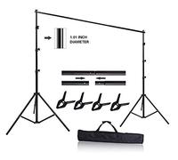 HYJ-INC 10ft x 8.5ft Adjustable Photography Backdrop Support System Photo Video Studio Muslin Background Stand Kit with Carry Bag