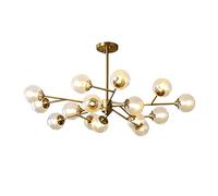 HYJAUSXB Lámpara Colgante Moderna y Creativa de 15 Luces, de Cristal Sputnik, Metal Dorado y latón Cepillado, con Forma de molécula mágica, Ideal para Dormitorio, Sala de Estar y Pasillo.